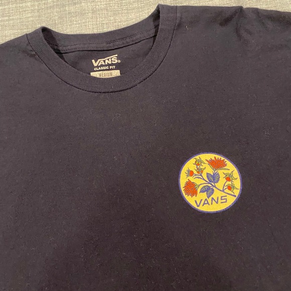 Vans Other - Vans Mens Classic Fit Floral Graphic T-Shirt Navy Blue Short Sleeve Medium